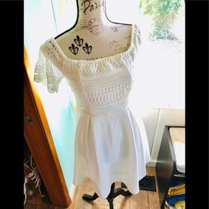 Francesca white flare dress